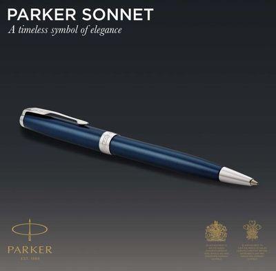 Ручка шариков. Parker Sonnet Core K539 (CW1931536) LaqBlue CT M чернила черн. подар.кор. - фото 2 - id-p213134268