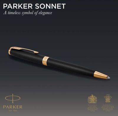Ручка шариков. Parker Sonnet Core K528 (CW1931519) Matte Black GT M чернила черн. подар.кор. - фото 2 - id-p213134271