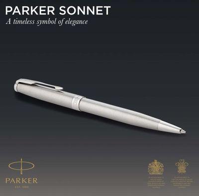 Ручка шариков. Parker Sonnet Core K526 (CW1931512) Stainless Steel CT M чернила черн. подар.кор. - фото 2 - id-p213134273