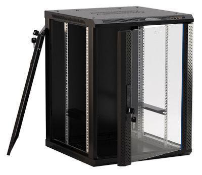 Шкаф коммутационный Hyperline TWB-1266-GP-RAL9004 настенный, стеклянная передняя дверь, 12U, 600x650x600 мм - фото 4 - id-p213131547
