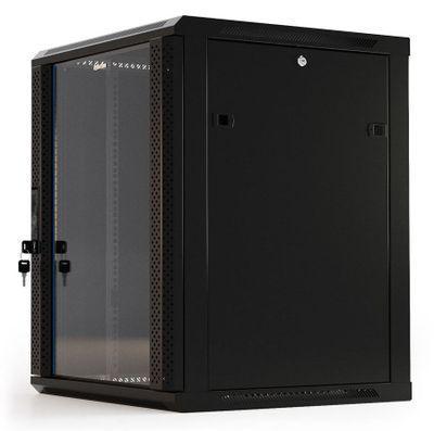 Шкаф коммутационный Hyperline TWB-1266-GP-RAL9004 настенный, стеклянная передняя дверь, 12U, 600x650x600 мм - фото 5 - id-p213131547