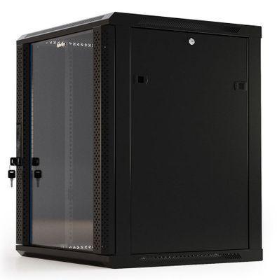 Шкаф коммутационный Hyperline TWB-0945-GP-RAL9004 настенный, стеклянная передняя дверь, 9U, 600x500x450 мм - фото 5 - id-p213131552