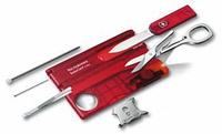 Швейцарская карта Victorinox SwissCard Lite, красный полупрозрачный, коробка подарочная [0.7300.t]