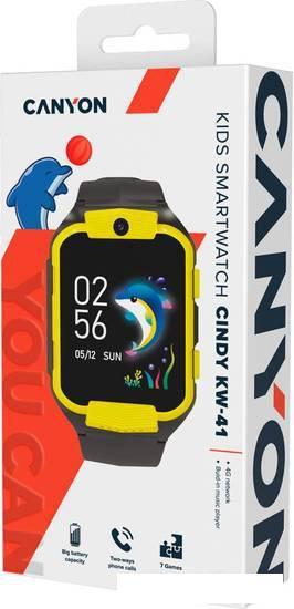 Детские умные часы Canyon Cindy KW-41 (желтый/черный) - фото 4 - id-p213935806