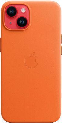 Чехол (клип-кейс) Apple Leather Case with MagSafe, для Apple iPhone 14, оранжевый [mpp83fe/a] - фото 5 - id-p213131745