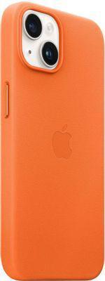 Чехол (клип-кейс) Apple Leather Case with MagSafe, для Apple iPhone 14, оранжевый [mpp83fe/a] - фото 6 - id-p213131745