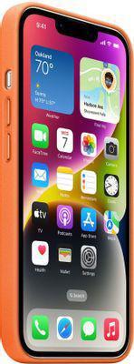 Чехол (клип-кейс) Apple Leather Case with MagSafe, для Apple iPhone 14, оранжевый [mpp83fe/a] - фото 7 - id-p213131745