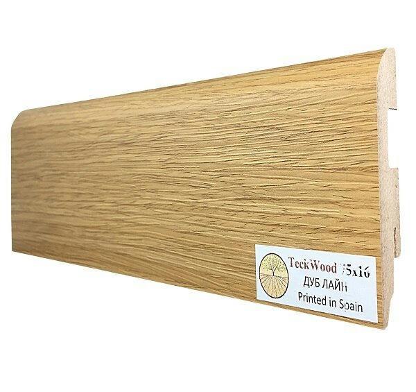 Плинтус МДФ Teckwood Дуб Лайн 75мм