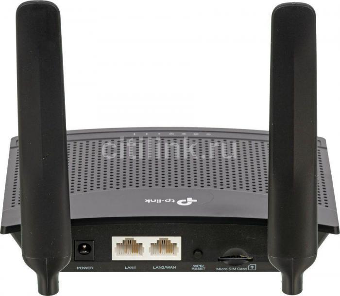 Wi-Fi роутер TP-LINK TL-MR100, N300, черный - фото 5 - id-p214208007