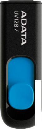 USB Flash A-Data DashDrive UV128 Black/Blue 32GB (AUV128-32G-RBE), фото 2