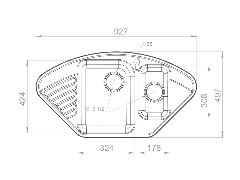 Мойка кухонная GranFest Quarz GF-Z14 Черный - фото 4 - id-p214654207