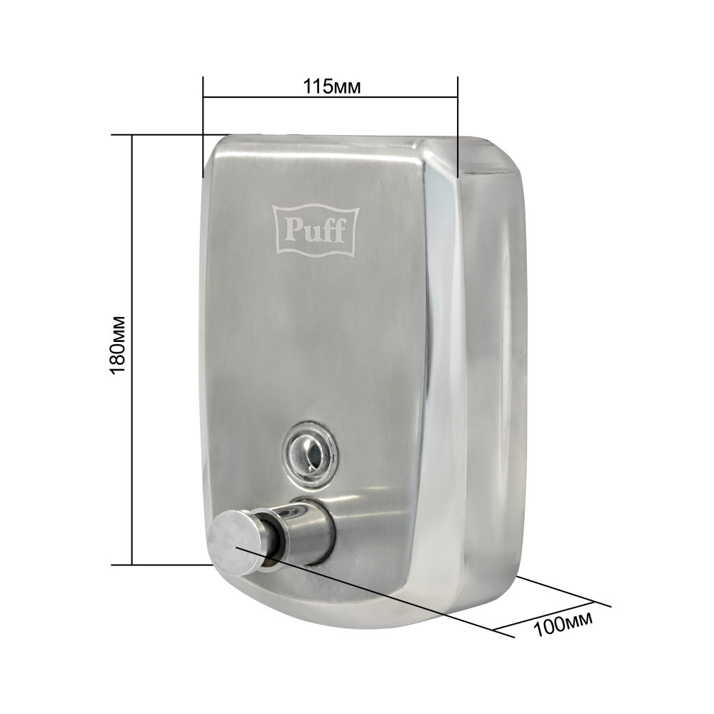 Дозатор для жидкого мыла PUFF-8708 нержавейка, 800мл с замком - фото 9 - id-p104453053