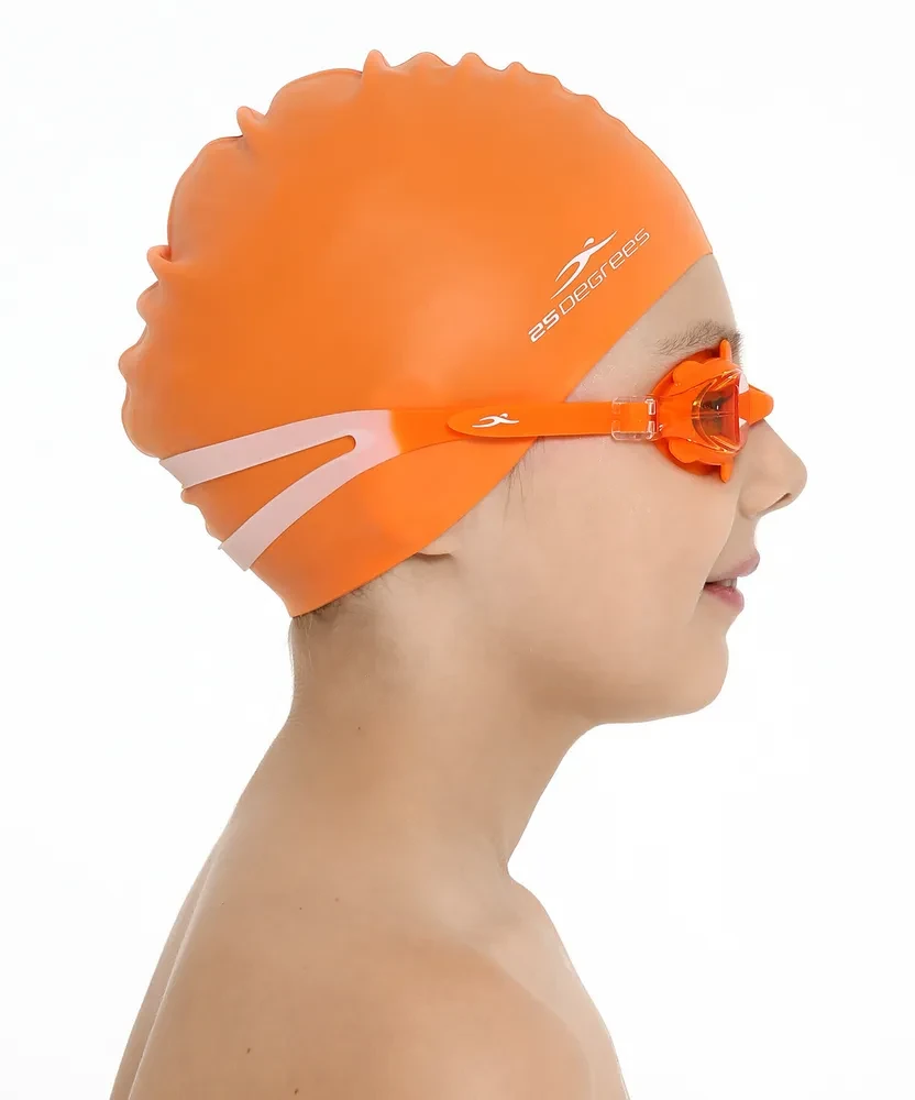 Шапочка для плавания 25DEGREES Nuance Orange, силикон, детский - фото 3 - id-p214657207