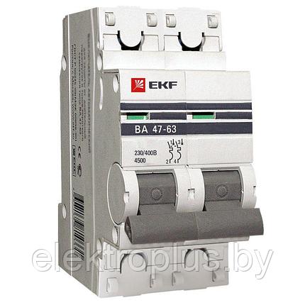 Автоматический выключатель ВА 47-63 4,5kA 2P (C) EKF PROxima, фото 2