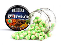 Бойлы POP-UP GBS Hot Spices Острые специи (зеленый/белый) 8 мм 40 гр (банка)