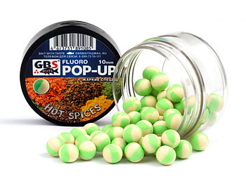 Бойлы POP-UP GBS Hot Spices Острые специи (зеленый/белый) 8 мм 40 гр (банка)
