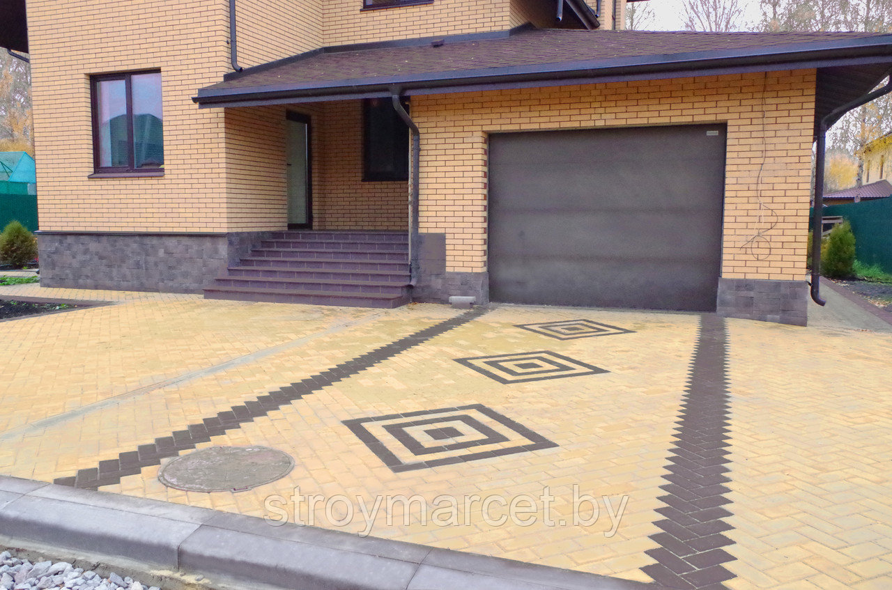 Тротуарная плитка Прямоугольник Лайн, 40 мм, жёлтый, гладкая - фото 4 - id-p196063620
