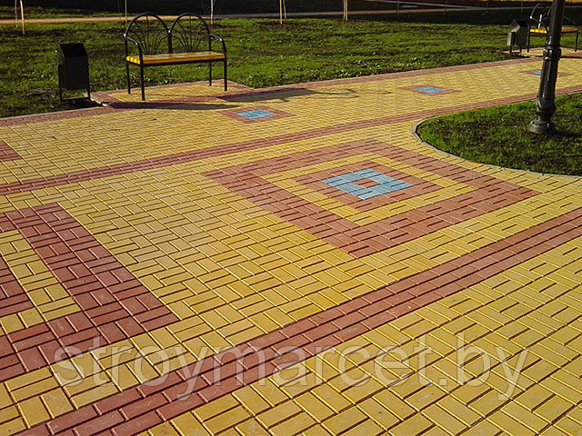 Тротуарная плитка Прямоугольник Лайн, 40 мм, жёлтый, гладкая - фото 8 - id-p196063620