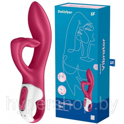 Вибратор для точки G с загнутым клиторальным стимулятором Satisfyer Embrace Me малиновый