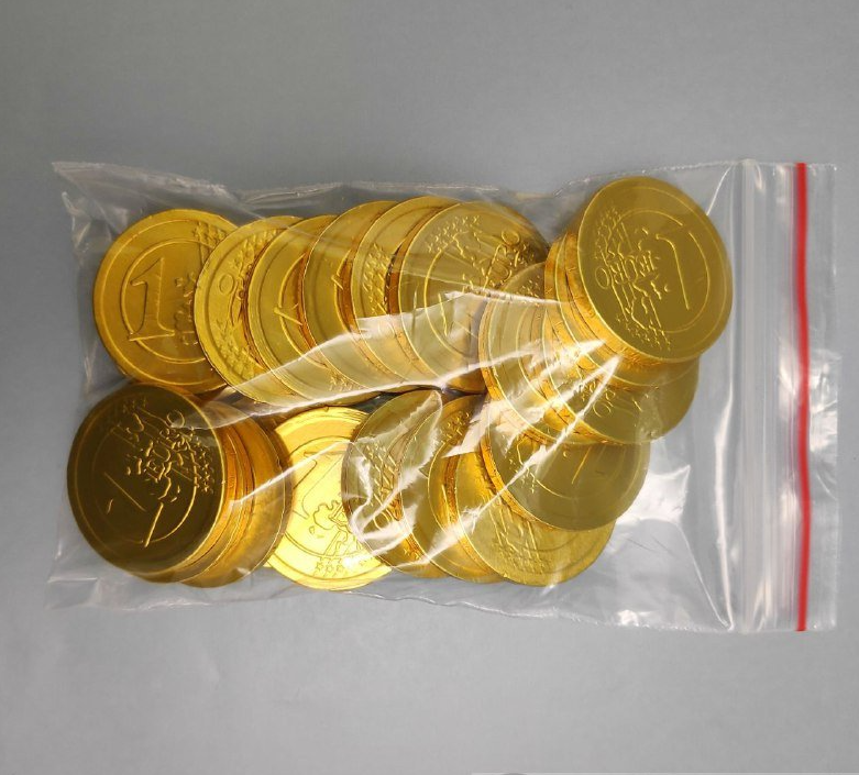 Золотые шоколадные монеты «Евро», набор 20 монеток (Россия) - фото 5 - id-p214660306