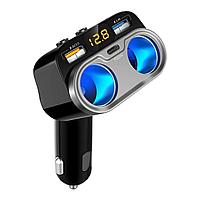 Автомобильный разветвитель прикуривателя Mivo MU-201 2 USB 150 Вт QC3.0 LED дисплей