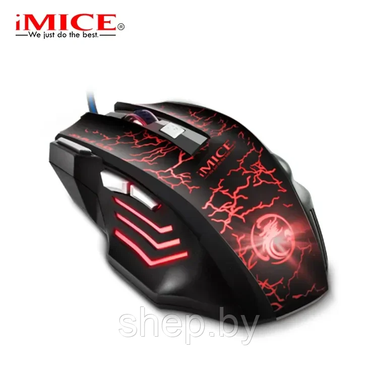 Игровая мышь  IMICE A7, черный, 7 клавиш,LED-подсветка