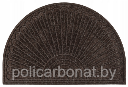 Коврик придверный полукруглый Contours Halfmoon, 60x90см, коричневый