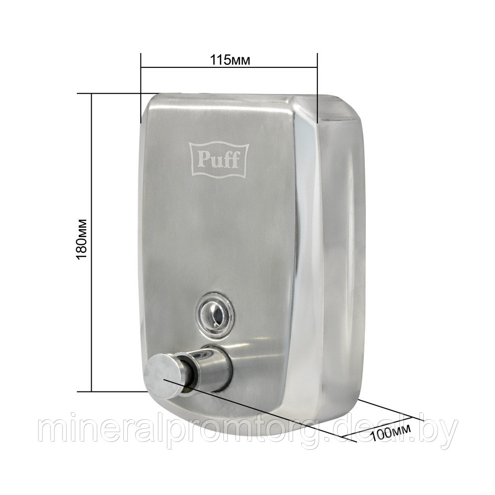 Дозатор для жидкого мыла PUFF-8708 нержавейка, 800мл с замком - фото 9 - id-p164030984