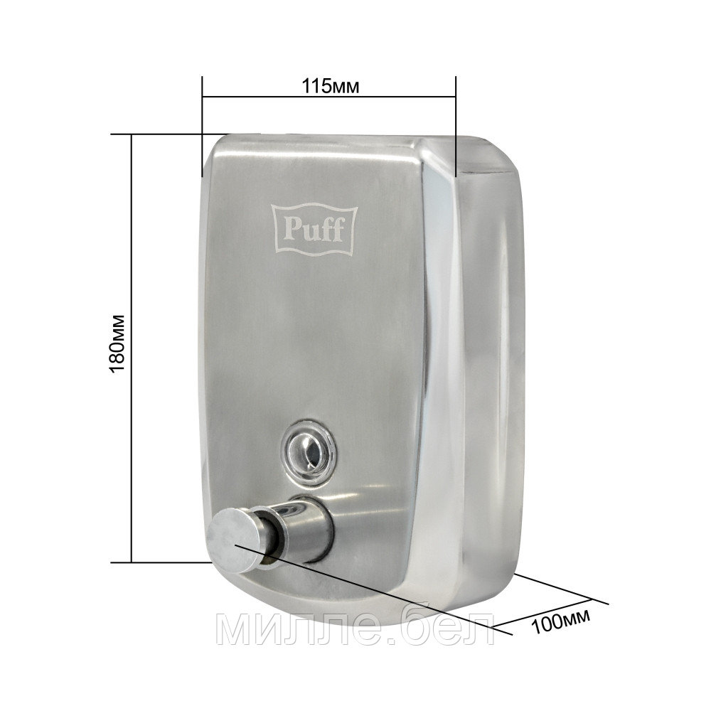 Дозатор для жидкого мыла PUFF-8708 нержавейка, 800мл с замком - фото 9 - id-p146570597