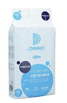 Пеленки впитывающие Dr.Dinno Premium одноразовые для взрослых и детей 60 х 60 см, 10 шт - фото 1 - id-p214672931