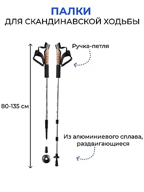 Палки для скандинавской ходьбы Energiya / треккинговые (серый), фото 2