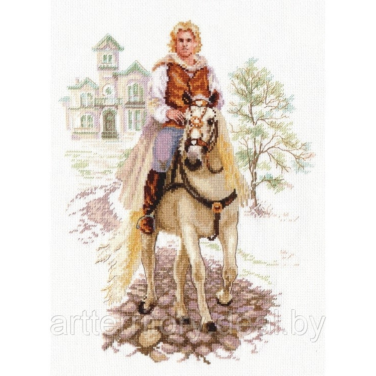 Набор для вышивания Юноша на белом коне, 24х32 см, 0-188, Алиса