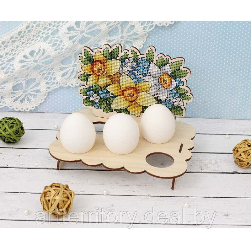 Набор для вышивания Подставка под яйца Цветочная, О-012М, Щепка - фото 2 - id-p214673720