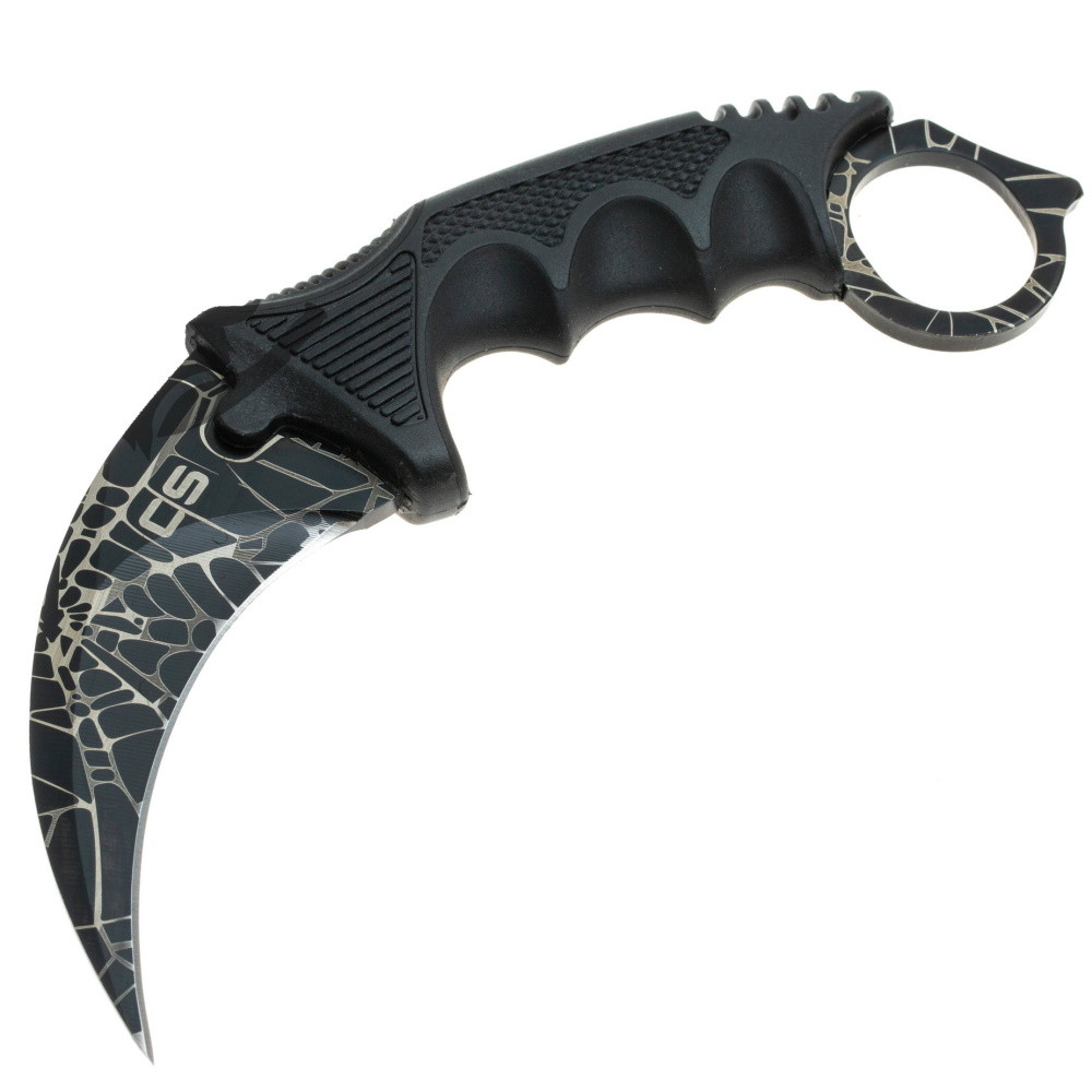 Нож керамбит нескладной черный Паутина - фото 1 - id-p214682406