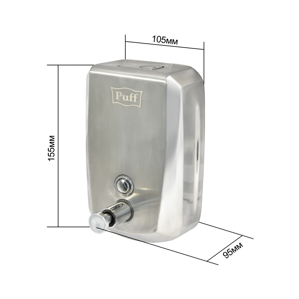 Дозатор для жидкого мыла PUFF-8715 нержавейка, 1000мл с замком - фото 9 - id-p182747188