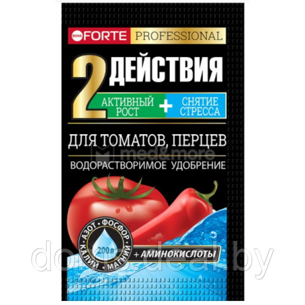 Удобрение Bona Forte с аминокислотами для Томатов и перцев, 100г Bona Forte удобрение для томатов и перцев - фото 1 - id-p214686668