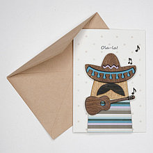 Дизайнерская открытка ручной работы Ola-la!