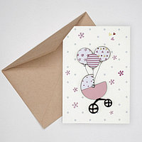 Дизайнерская открытка ручной работы С рождением, Крестинами девочки