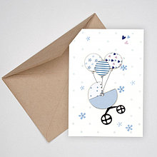 Дизайнерская открытка ручной работы С рождением, Крестинами мальчика