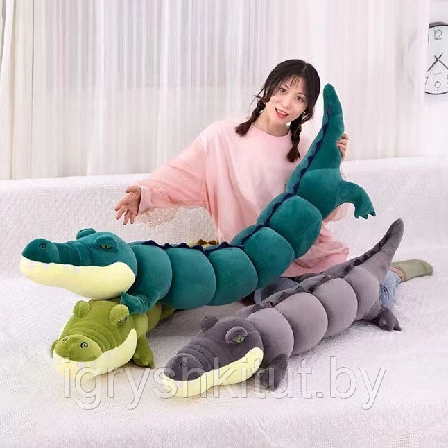 Мягкая игрушка-подушка Крокодил, 100 см, разные цвета - фото 1 - id-p214690924