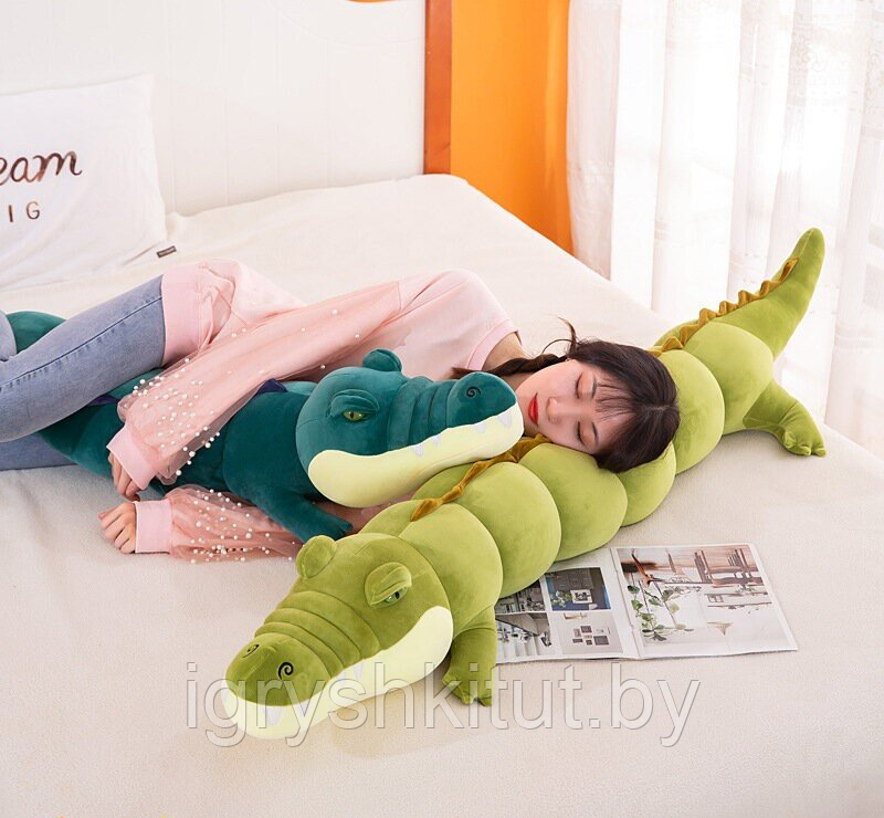 Мягкая игрушка-подушка Крокодил, 100 см, разные цвета - фото 2 - id-p214690924