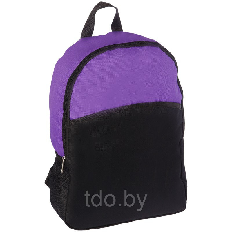 Рюкзак ArtSpace Simple Top черный/фиолетовый 41х30х12см, 1 отделение, 2 кармана, уплотненная спинка