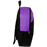Рюкзак ArtSpace Simple Top черный/фиолетовый 41х30х12см, 1 отделение, 2 кармана, уплотненная спинка, фото 2