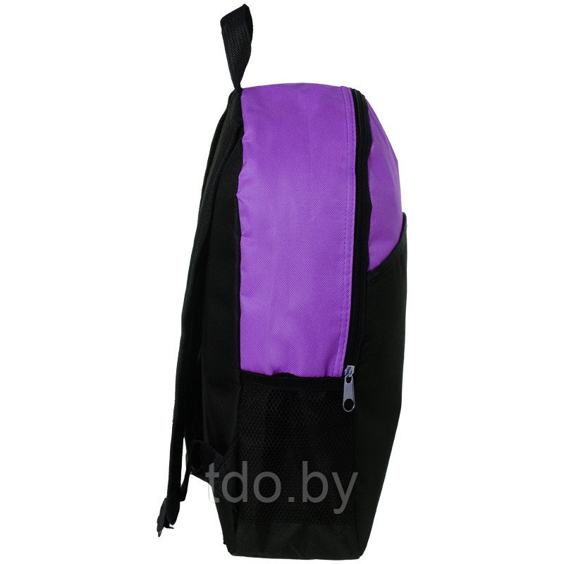 Рюкзак ArtSpace Simple Top черный/фиолетовый 41х30х12см, 1 отделение, 2 кармана, уплотненная спинка - фото 2 - id-p214693032