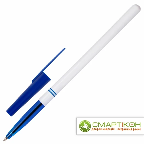 Ручка шариковая STAFF "Basic BP-244", СИНЯЯ, корпус белый, узел 0,7 мм,142286, Китай (50) - фото 2 - id-p214688352