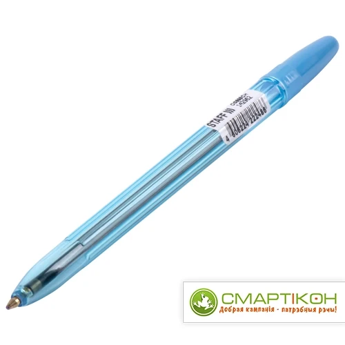 Ручка шариковая масляная STAFF "Basic BP-962", СИНЯЯ, корп.тонир. синий, узел 1 мм, 142962, Россия - фото 3 - id-p214688335