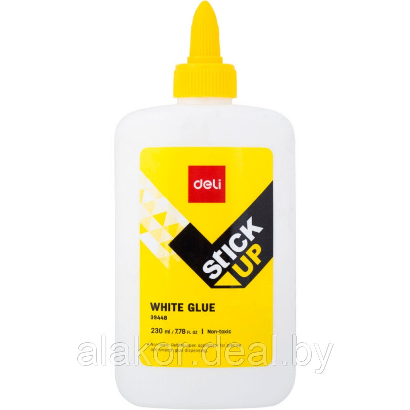 Клей ПВА  Deli "Stik up", 230 мл, белый/желтый