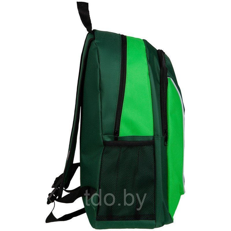 Рюкзак ArtSpace Simple Line зеленый/неон 41х30х16см, 2 отделения, 2 кармана - фото 4 - id-p214693196