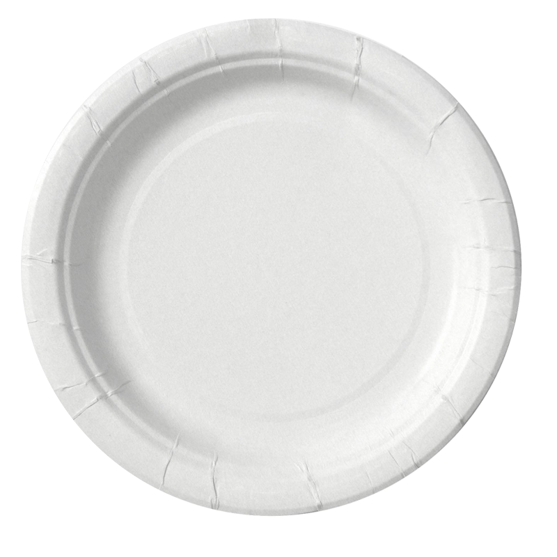 Тарелка одноразовая 180мм белая, ламинированный картон - 50шт. - фото 1 - id-p168425011