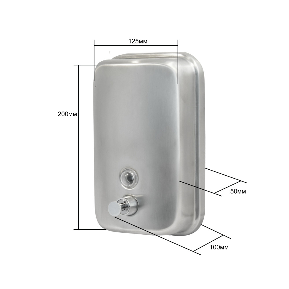 Дозатор для жидкого мыла Solinne ТМ 804 ML (1000мл) антивандальный, матовый - фото 6 - id-p23431322